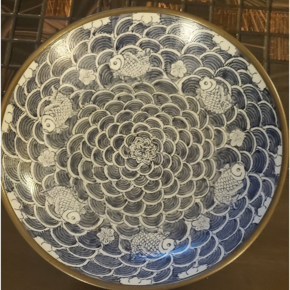 Handpainted Porcelain koi bowl